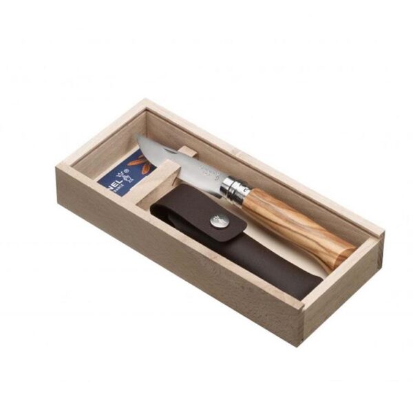 Opinel Traditional No.8 Stainless Steel Olive Knife and Sheath
